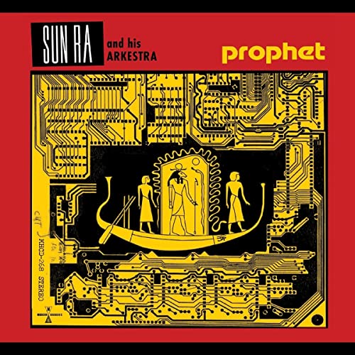 Sun Ra album cover: yellow circuitry framing figures in a boat.