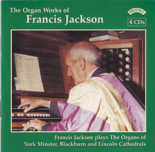 CD cover featuring Francis Jackson at an organ console in a cathedral.