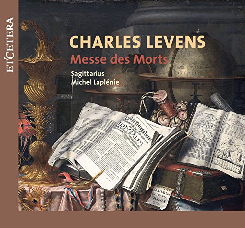 CD cover for "Messe des Morts" featuring a still life with books and globe.
