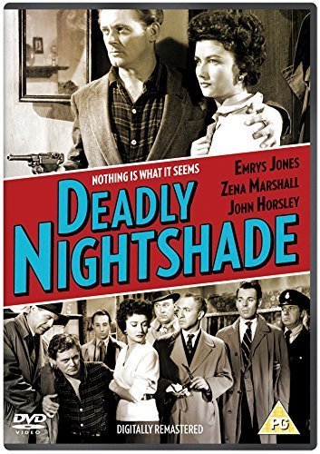 DVD cover for "Deadly Nightshade" featuring actors and a handgun.