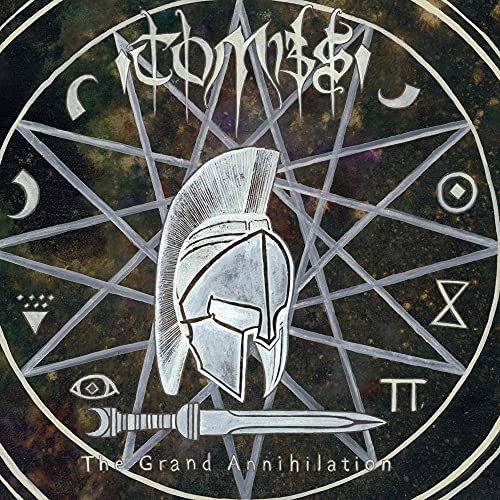 CD cover: Spartan helmet with sword, encircled by occult symbols.