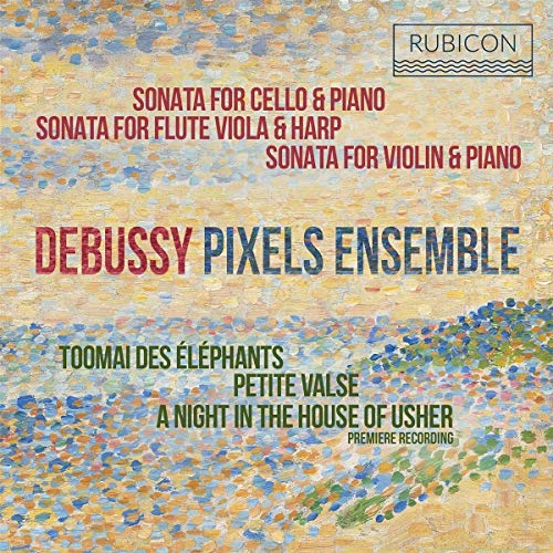 CD cover for Debussy’s “Sonata For Cello & Piano” by Pixels Ensemble.