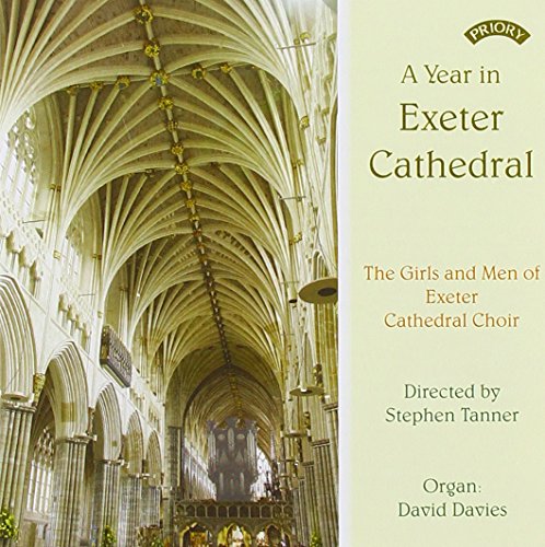 CD cover: Exeter Cathedral’s vaulted ceiling and choir details.