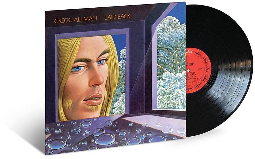Gregg Allman's "Laid Back" vinyl record with portrait cover art.