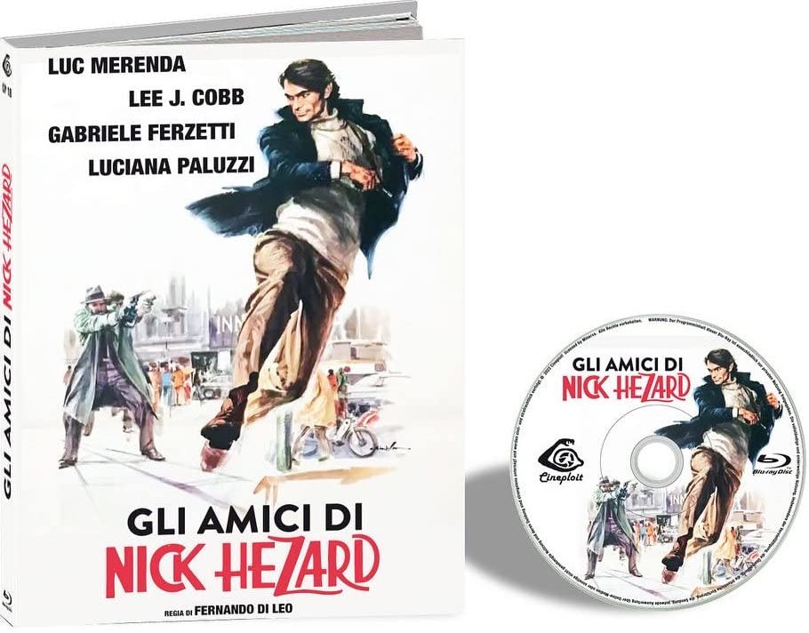 Blu-ray case for "Gli Amici Di Nick Hezard" featuring a man with a whip.