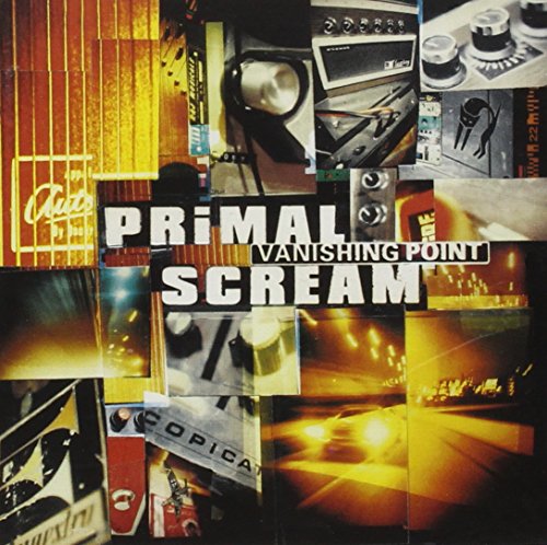 CD cover for Primal Scream’s “Vanishing Point” with collage imagery.