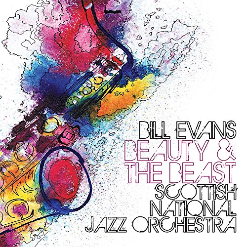CD cover for Bill Evans' "Beauty & The Beast" with abstract art.