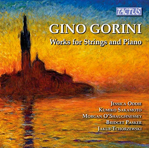 CD cover for Gorini's "Works for Strings and Piano" with landscape art.