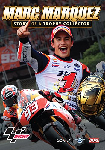 DVD cover featuring motorcycle racer Marc Marquez celebrating a victory.