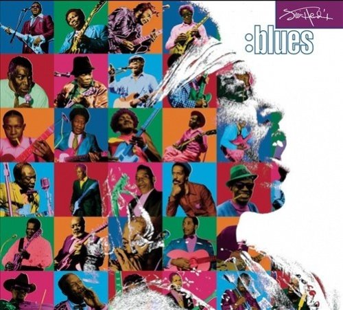 Jimi Hendrix “Blues” vinyl album cover featuring a collage of blues musicians.