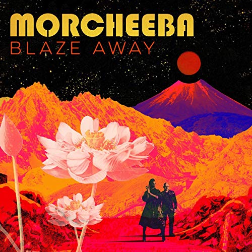 Morcheeba “Blaze Away” CD cover: mountains, flowers, and two figures.