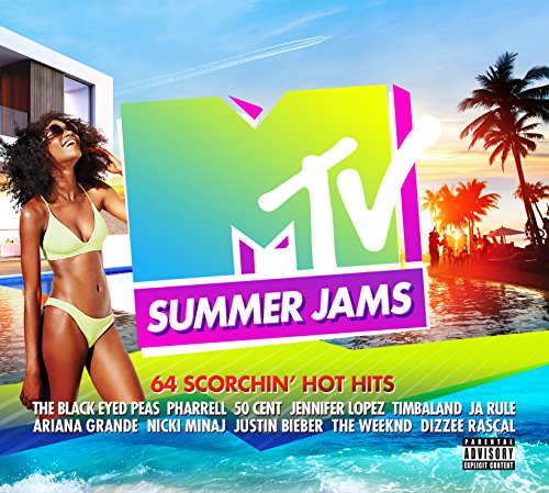 MTV Summer Jams" CD cover featuring a model by a pool and palm trees.