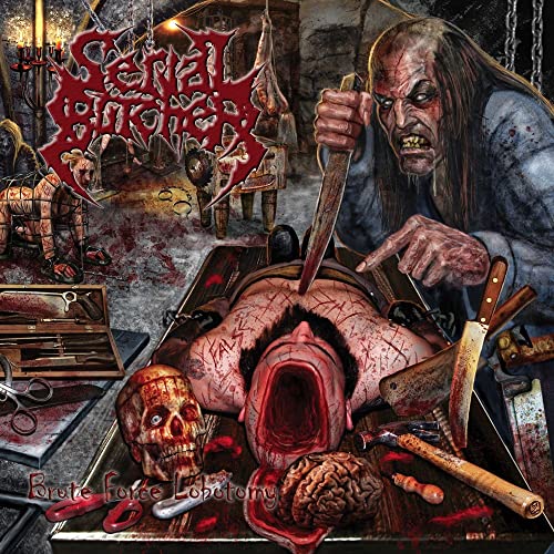 Gory album cover depicting surgical tools, a skull, and a distressed figure.
