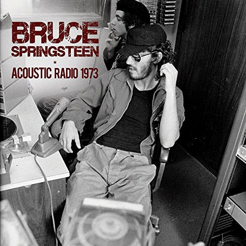 Bruce Springsteen album cover, black and white photo from 1973.
