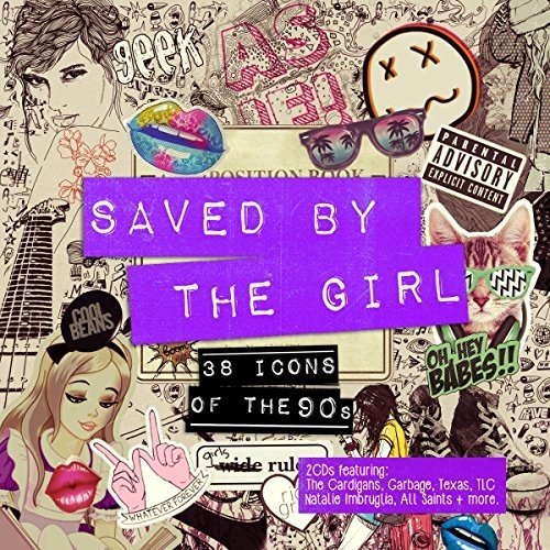 CD cover for "Saved By The Girl" with 90s pop culture collage.