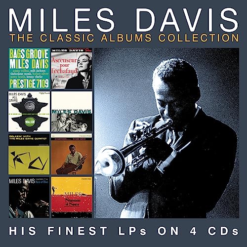 CD cover for Miles Davis’ “The Classic Albums Collection” with album art and portrait.