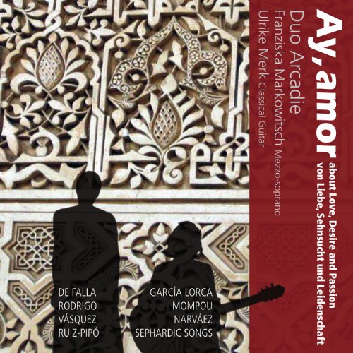 CD cover: "Ay, amor" by Markowitsch & Merk, featuring ornate architecture.