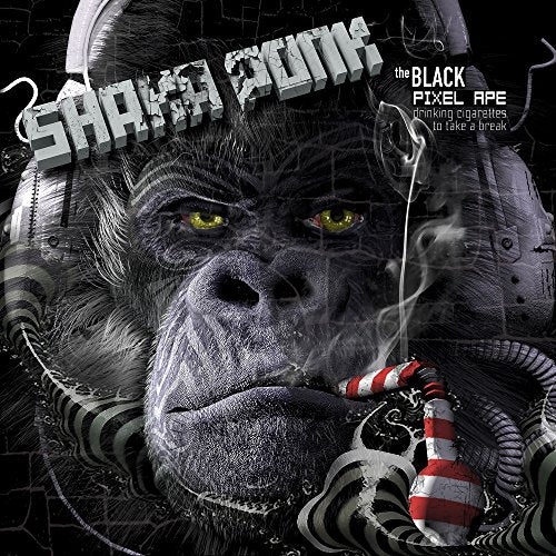 CD cover: robotic gorilla with glowing eyes smoking a cigarette.