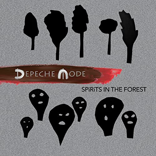 Depeche Mode album cover: dark tree and face shapes on gray.