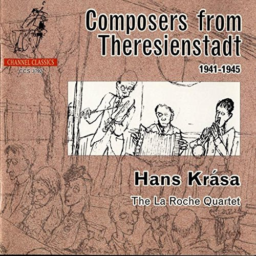 CD cover featuring sketched portraits of musicians and text about Theresienstadt.