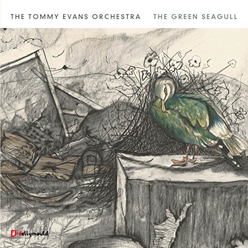 CD cover: sketched seagull with nest amidst debris and flowers.