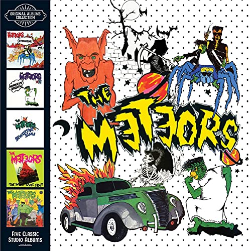 CD cover for "The Meteors" with horror and rockabilly imagery.