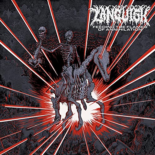 CD cover: skeletal figures on monstrous creatures, red and black art.