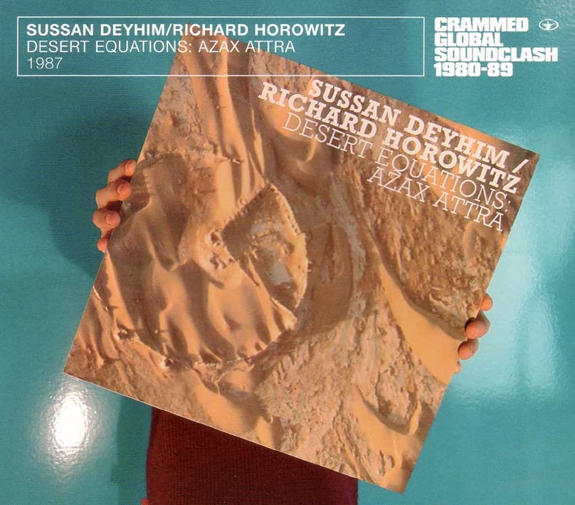 CD cover for Sussan Deyhim’s “Desert Equations: Azax Attra” with abstract design.