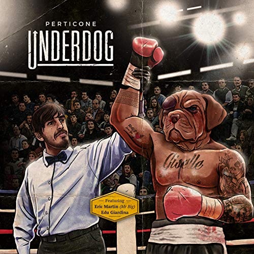 CD cover: man and bulldog in boxing ring, dramatic lighting.