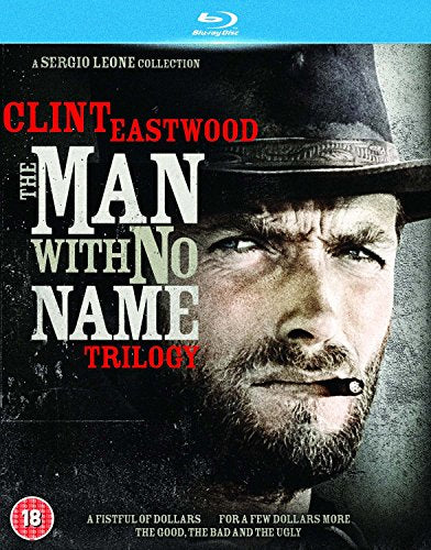 Clint Eastwood as “The Man With No Name” Blu-ray trilogy cover.