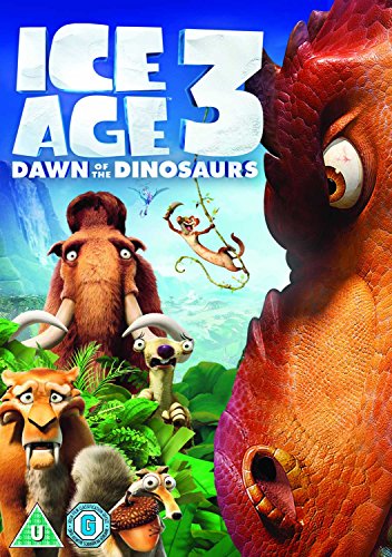 Ice Age 3 DVD cover featuring Manny, Sid, Diego, and Scrat among dinosaurs.