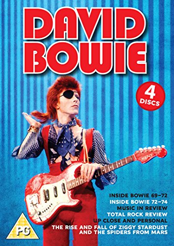 David Bowie DVD cover featuring the musician playing a red guitar.