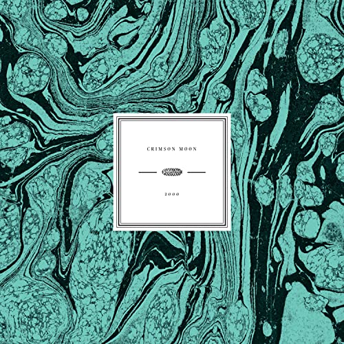 CD cover with marbled teal and black design, white central text box.