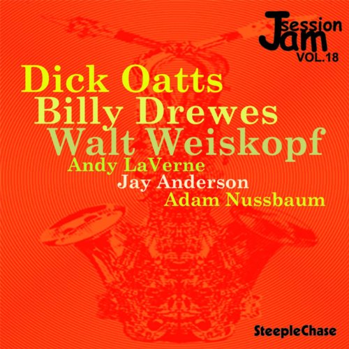 CD cover for "Jam Session Vol. 18" featuring jazz musicians and instruments.