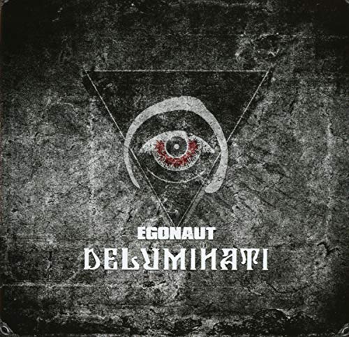 CD cover with a black textured background, eye symbol, and text.