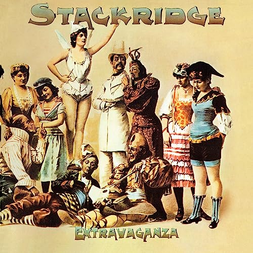 Stackridge “Extravaganza” album cover: group portrait in vintage theatrical style.