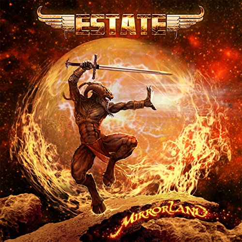 CD cover: demonic figure with sword against a fiery, planetary background.