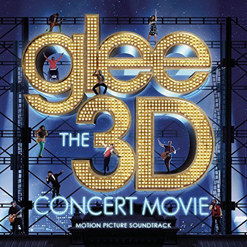 “Glee The 3D Concert Movie” CD cover with performers and large lettering.