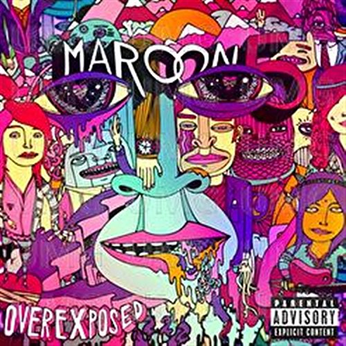 Maroon 5 “Overexposed” CD cover with colorful, surreal illustrated figures.