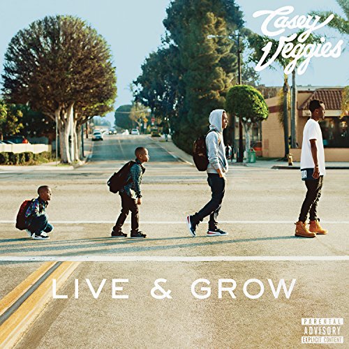 Album cover: three boys walking on a street, "Live & Grow" text.