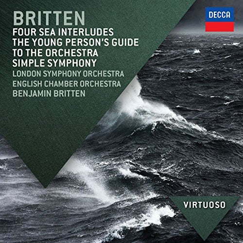 CD cover for Britten’s orchestral works featuring stormy ocean waves.