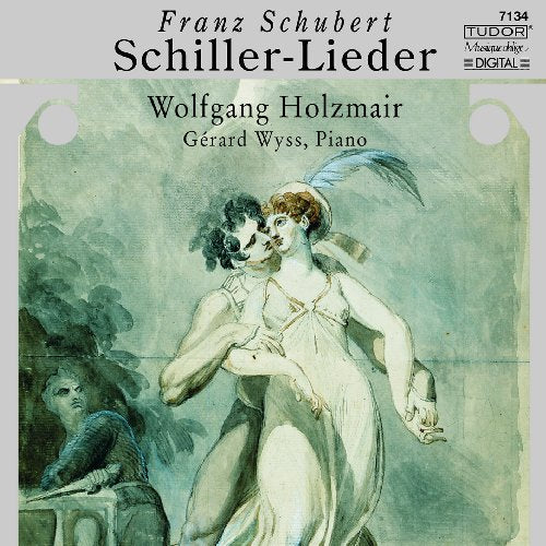 CD cover: Schubert’s Schiller-Lieder, featuring a painted couple and foliage.