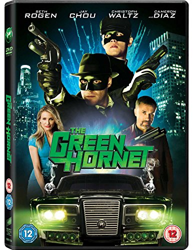 DVD cover for "The Green Hornet" featuring masked heroes and city skyline.
