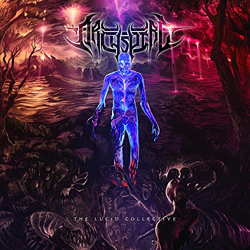 Album cover for Archspire’s “The Lucid Collective” featuring a glowing figure.