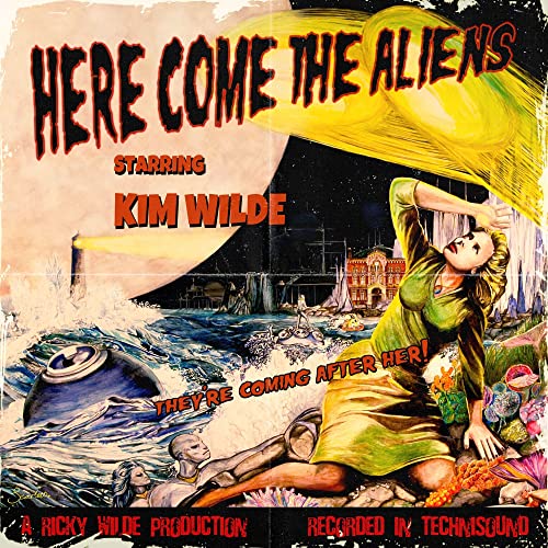 CD cover: Kim Wilde album "Here Come The Aliens" with sci-fi illustration.