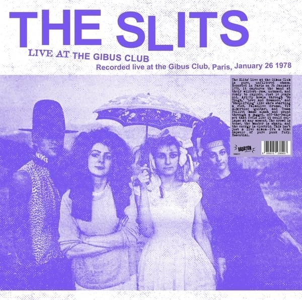 Purple vinyl record cover for The Slits’ “Live At The Gibus Club,” 1978.