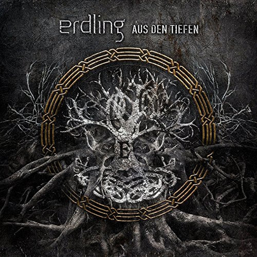 CD cover: dark tree roots with a golden, knotted circle design.