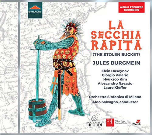 CD cover for “La Secchia Rapita” opera, featuring a costumed performer.