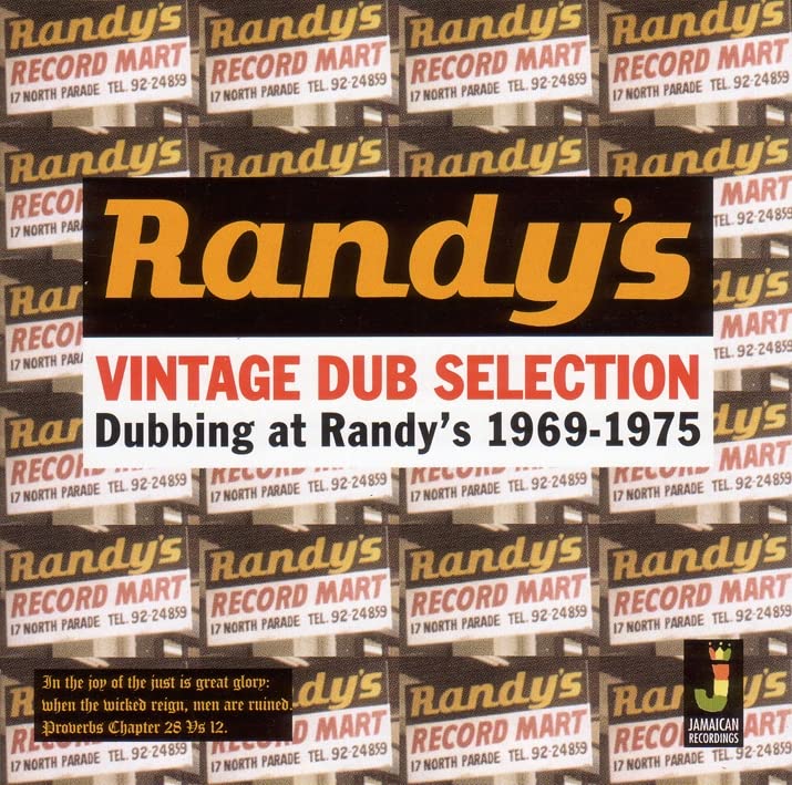 CD cover for "Randys All Stars - Dubbing At Randy's 1969-1975" with record store backdrop.