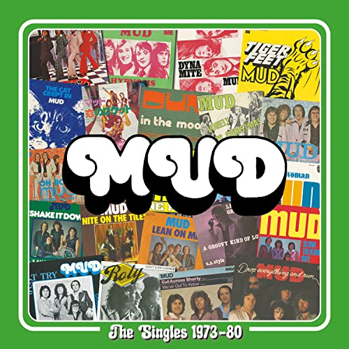 CD clamshell box featuring collage of Mud single covers, 1973-1980.